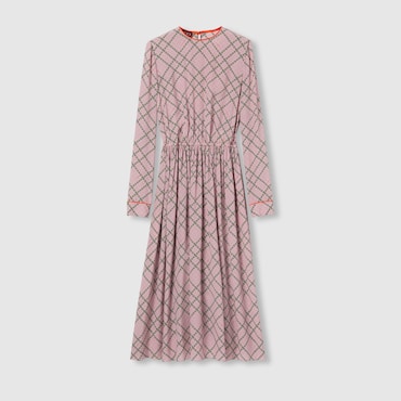 GUCCI Printed Silk Dress, Size 42 IT