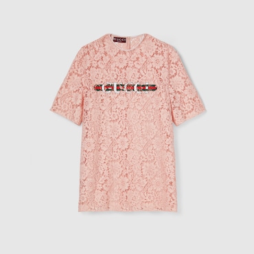 GUCCI Floral Lace Top With Print, Size 40 IT