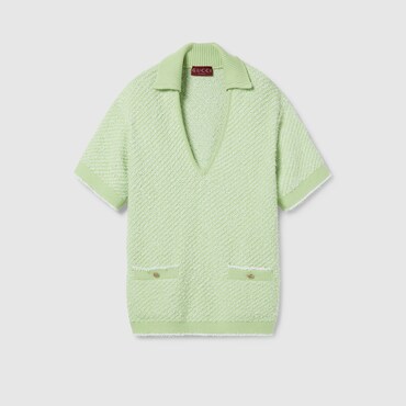 GUCCI Cotton Blend Polo Top, Size XXL