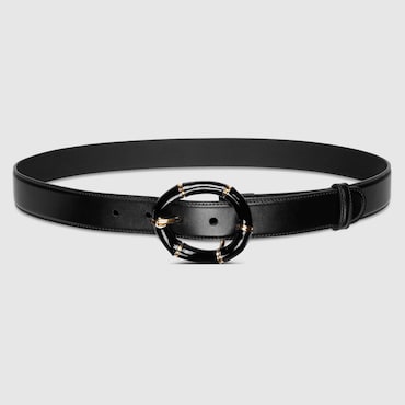 GUCCI Belt With Round Bamboo Buckle, Size 85