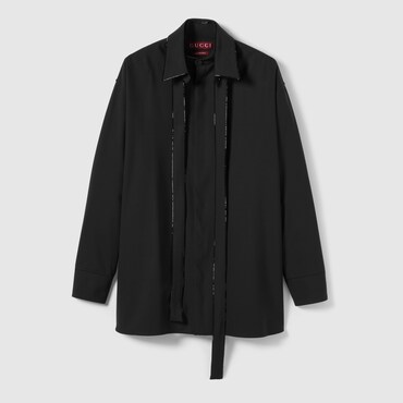 GUCCI Oversize Stretch Wool Shirt, Size 42