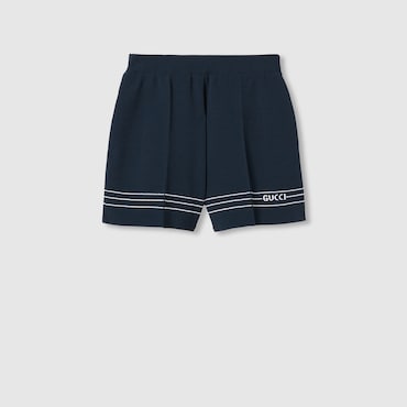 GUCCI Fabric Shorts With Intarsia, Size XL
