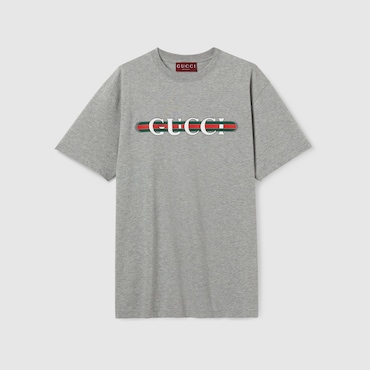 GUCCI Cotton Jersey T-shirt With Print, Size XL