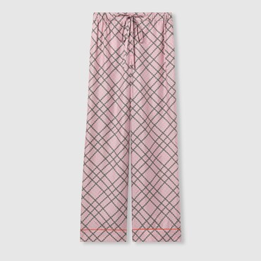 GUCCI Printed Silk Twill Trousers, Size 42 IT