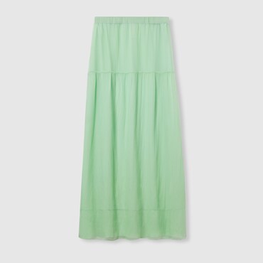 GUCCI Silk Chiffon Creponne Skirt, Size 42 IT