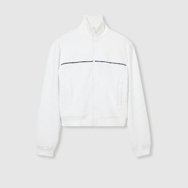 GUCCI GG Terrycloth Cotton Zip Sweatshirt, Size XXL
