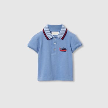 GUCCI Baby - Cotton Polo Shirt With Embroidery, Size 24 MONTHS