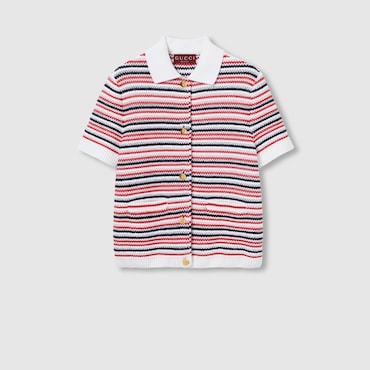 GUCCI Fine Wool Polo Top, Size XS