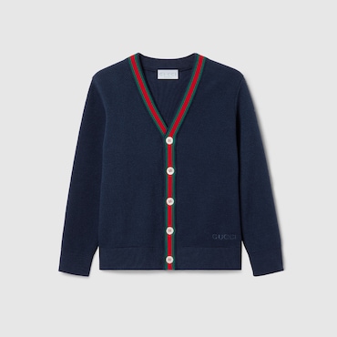 GUCCI Kids - Cotton Cardigan With Embroidery, Size 4 YEARS