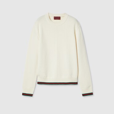 GUCCI Wool And Cashmere Jumper With Web, Size M