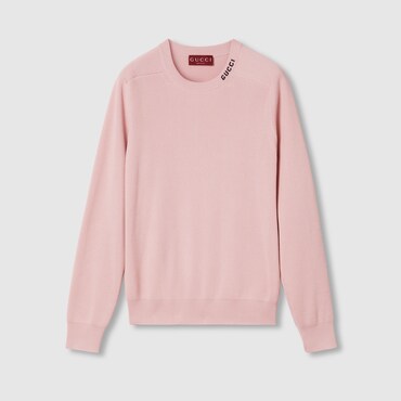 GUCCI Silk Cotton Jumper With Intarsia, Size L