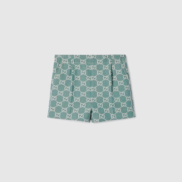 GUCCI Bébé - Short Pour Bébé En Jacquard De Coton GG À Imprimé Pied-de-poule, Taille 6-9 MOIS