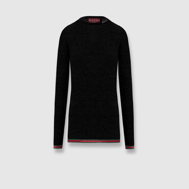 GUCCI Rib Cashmere And Silk Blend Top, Size XS