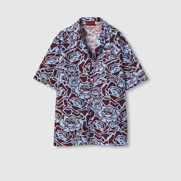 GUCCI Regular Fit Printed Cotton Shirt, Size 48