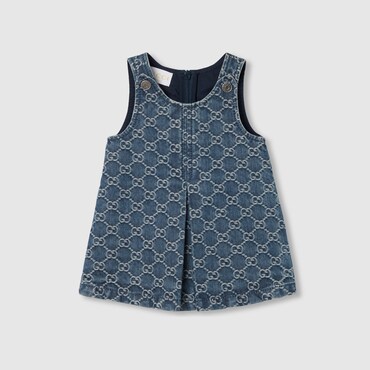GUCCI Baby - GG Denim Dress, Size 12-18 MONTHS