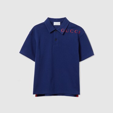 GUCCI Kids - Cotton Polo Shirt With Print, Size 4 YEARS