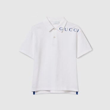GUCCI Kids - Cotton Polo Shirt With Print, Size 4 YEARS
