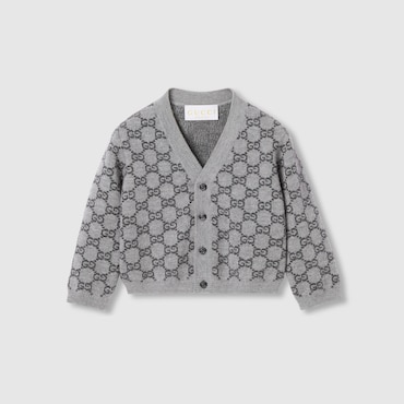 GUCCI Baby - GG Wool Jacquard Cardigan, Size 3-6 MONTHS