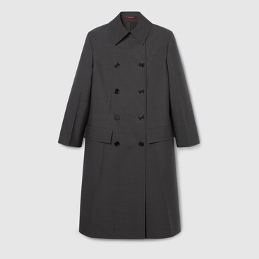 GUCCI Wool Double-breasted Coat, Size 38 IT
