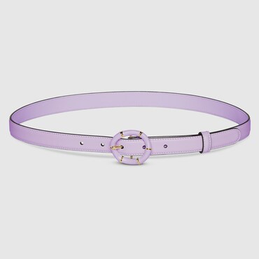 GUCCI Thin Belt With Round Bamboo Buckle, Size 75