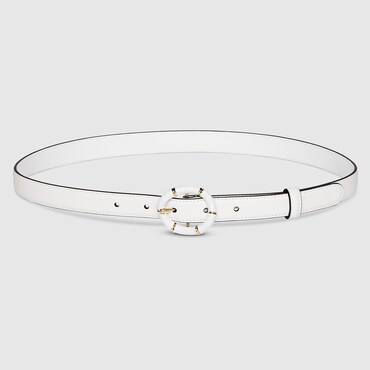 GUCCI Thin Belt With Round Bamboo Buckle, Size 75