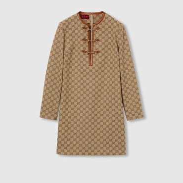 GUCCI Abito In Tessuto GG Con Morsetto, Taglia 36 IT