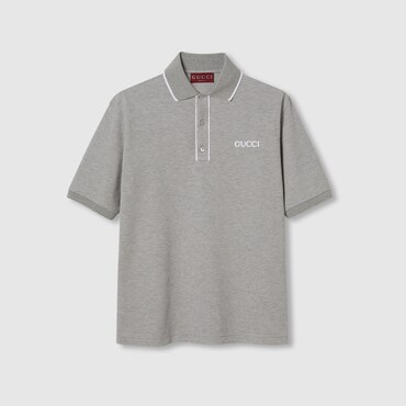 GUCCI Cotton Piquet Polo Shirt, Size L