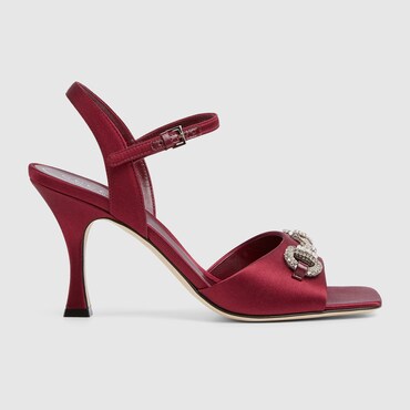 GUCCI Damensandale Mit Kristallbesetztem Horsebit, Größe 39.5 IT