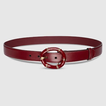 GUCCI Belt With Round Bamboo Buckle, Size 90
