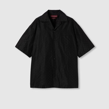 GUCCI Cotton-silk GG Faille Shirt, Size 50