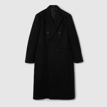 GUCCI Batavia Wool Coat With Web, Size 46 IT