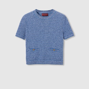 GUCCI Fine Cotton Crewneck Top, Size XXS