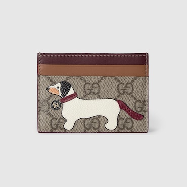 GUCCI Portacarte GG Bicolore Con Dettaglio Cane