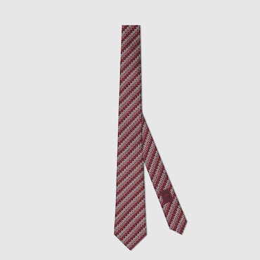 GUCCI Horsebit Silk Jacquard Tie