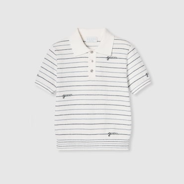 GUCCI Kids - Striped Cotton Polo Shirt, Size 4 YEARS