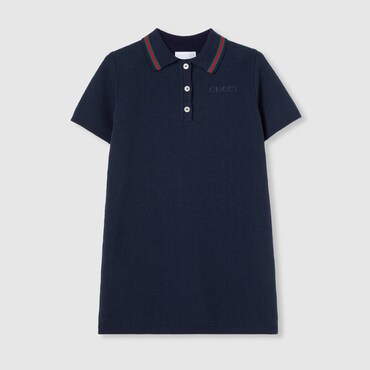 GUCCI Kids - Cotton Polo Dress With Embroidery, Size 4 YEARS