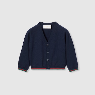 GUCCI Baby - Wool Cardigan With Web, Size 12/18