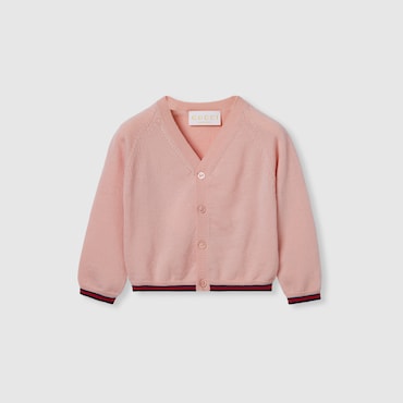 GUCCI Baby - Wool Cardigan With Web, Size 18-24 MONTHS
