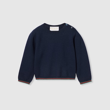 GUCCI Bébé - Pull Pour Bébé En Laine Avec Bande Web, Taille 6-9 MOIS
