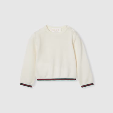 GUCCI Neonato - Maglione Neonato In Lana Con Web, Taglia 18-24 MESI