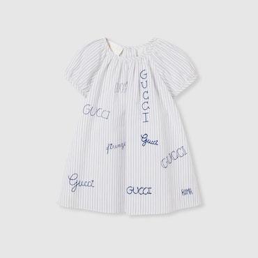 GUCCI Baby - Embroidered Muslin Dress, Size 12-18 MONTHS