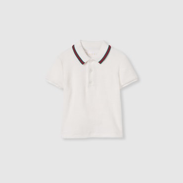 GUCCI Bébé - Polo Pour Bébé En Coton Avec Bande Web, Taille 6-9 MOIS