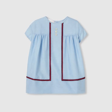 GUCCI Bébé - Robe Pour Bébé En Coton GG Avec Bande Web, Taille 3-6 MOIS