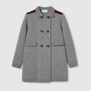 GUCCI Kids - Wool Coat With Web, Size 12 YEARS