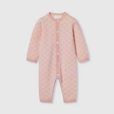 GUCCI Baby - GG Wool Jacquard One-piece, Size 0/3