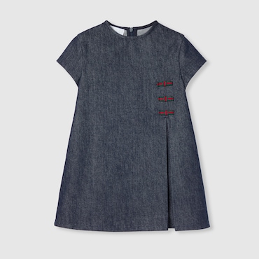 GUCCI Kids - Denim Dress With Web, Size 8 YEARS