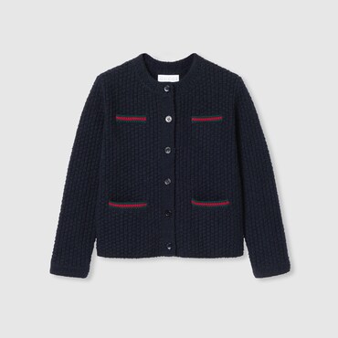 GUCCI Kids - Wool Cardigan With Web, Size 12 YEARS
