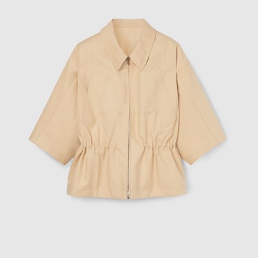 GUCCI Cotton Gabardine Short Sleeve Jacket, Size 46 IT