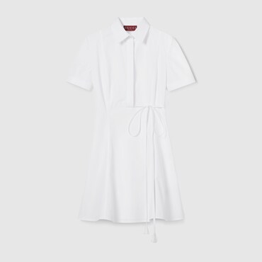 GUCCI Embossed Heavy Cotton Poplin Dress, Size 46 IT