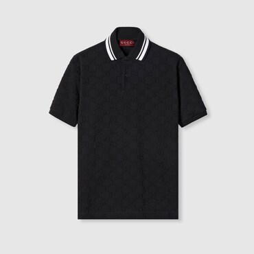 GUCCI GG Stretch Cotton Polo, Size XS
